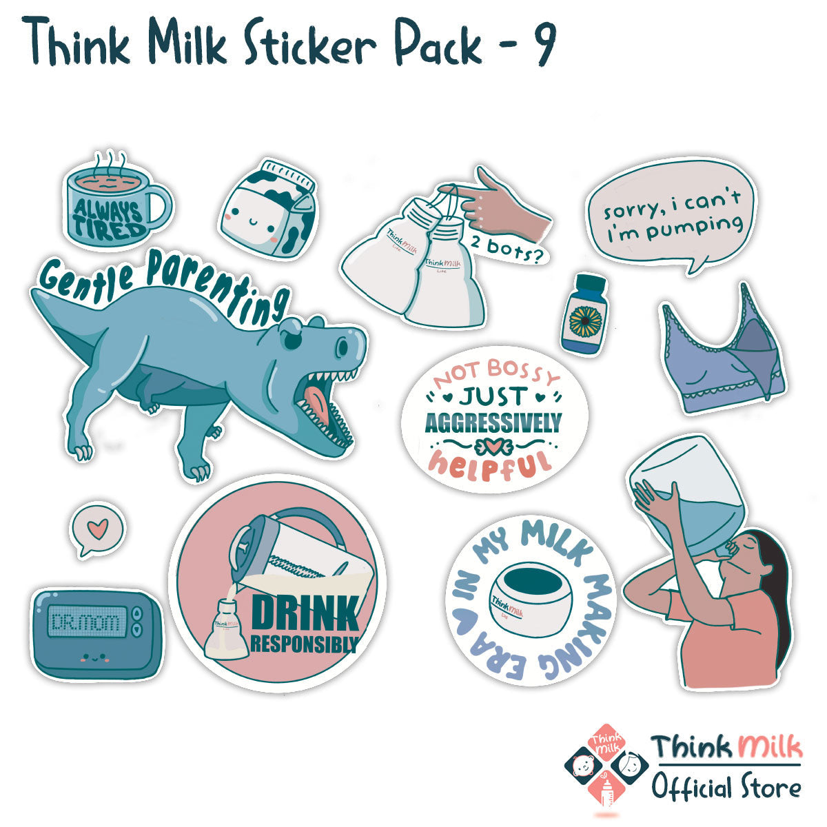 Think Milk Breastfeeding Sticker Pack