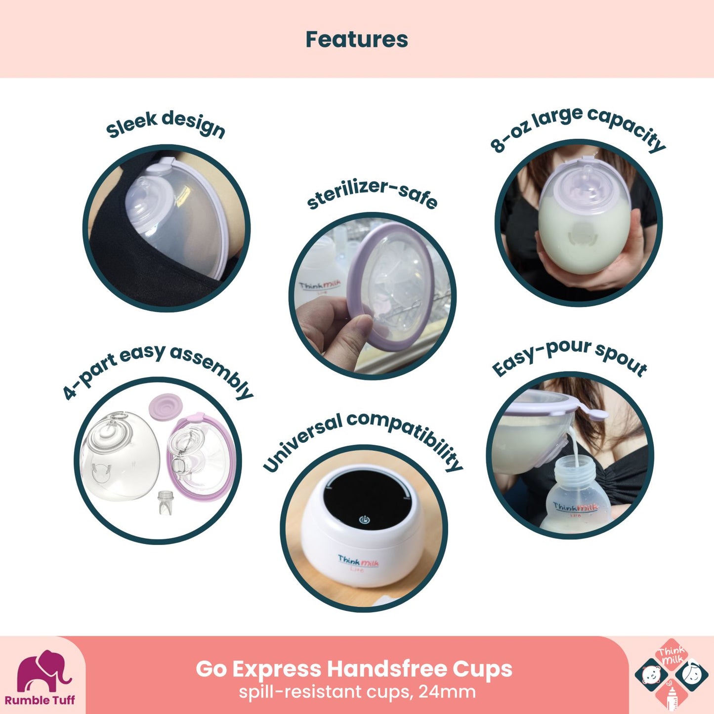 Think Milk Rumble Tuff Go Express Handsfree Cups